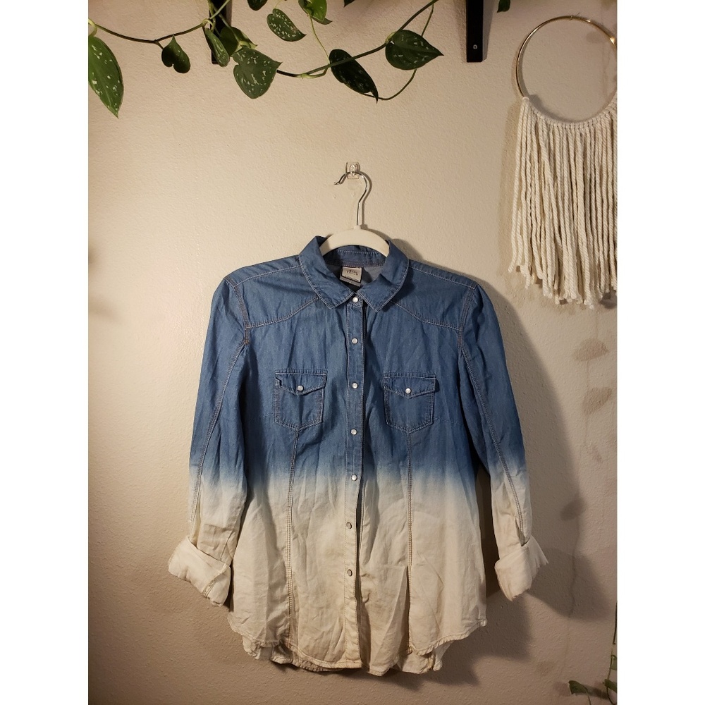 Chambray Dip-Dye Button Up
